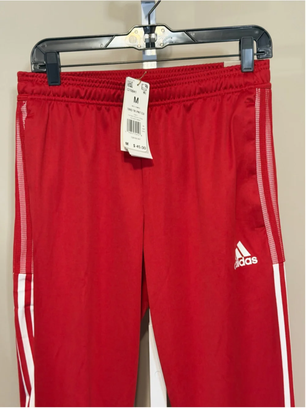 Men's Adidas Tiro Track Pants Size M Red and White